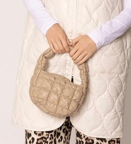 Vegan Leather Small Puffer Shoulder Bag