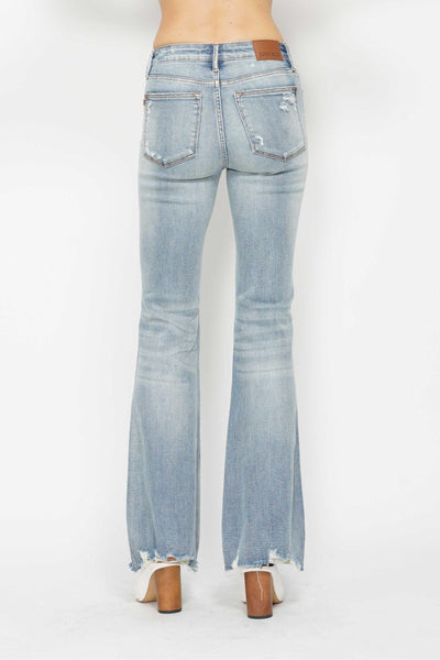 Judy Blue Mid Rise Medium Wash Tummy Control Flare Jeans