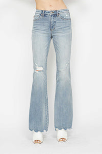 Judy Blue Mid Rise Medium Wash Tummy Control Flare Jeans