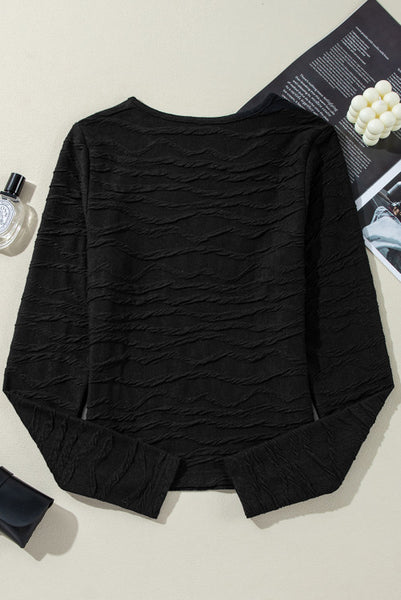 Wavy Textured Slim Fit Tee
