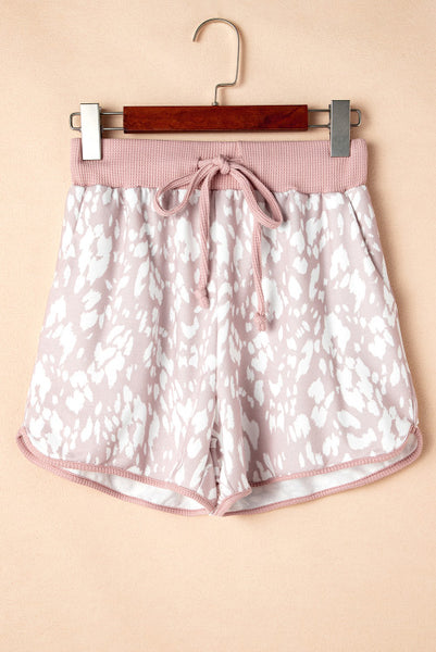 Blush Leopard Knit Shorts
