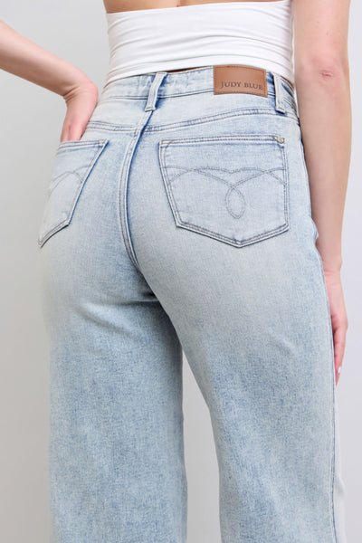 Judy Blue High Rise Tummy Control Retro Wide Leg Jeans