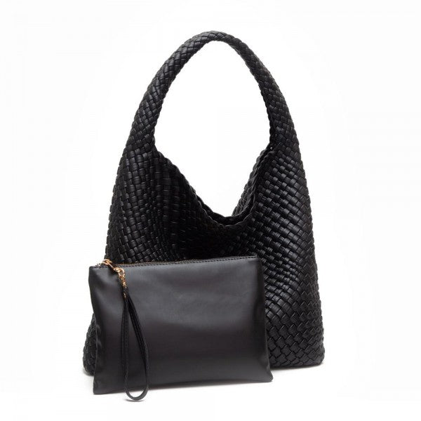 Basketweave Vegan Leather Bag