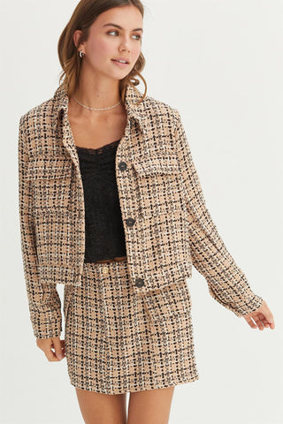 Tweed Button Up Jacket
