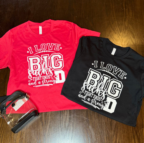 I Love Big Sacks Football Tee