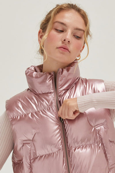 Metallic Puffer Vest