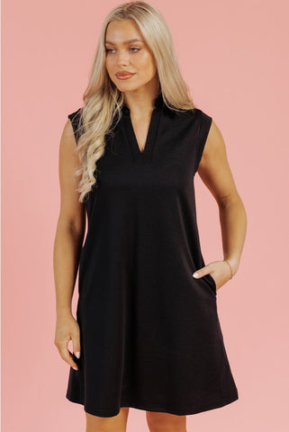 Slit Neck Sleeveless Dress