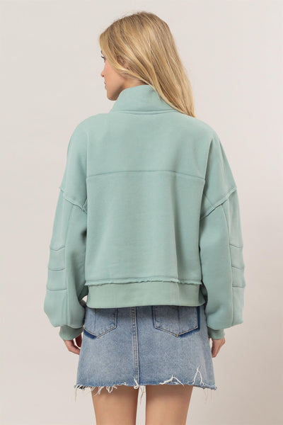 Sage French Terry Rivet Sweatshirt