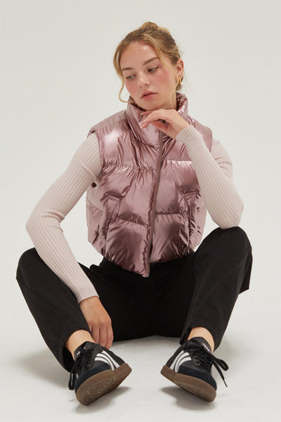 Metallic Puffer Vest