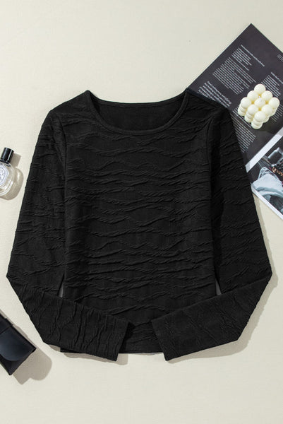 Wavy Textured Slim Fit Tee