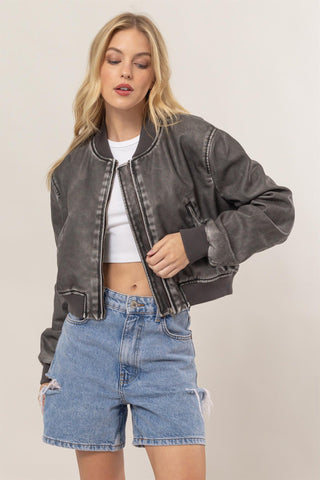 Washed Bomber Jacket