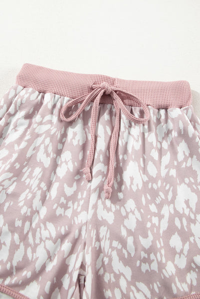 Blush Leopard Knit Shorts