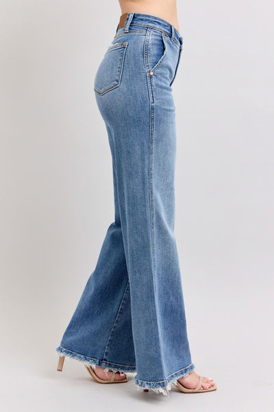 Judy Blue High Rise Medium Retro Wide Leg Jeans