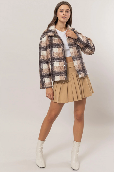 Plaid Teddy Bear Jacket