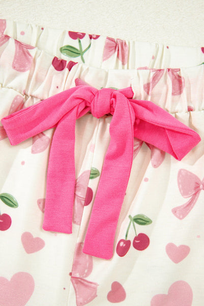 Cherry/Bow PJ Short Set