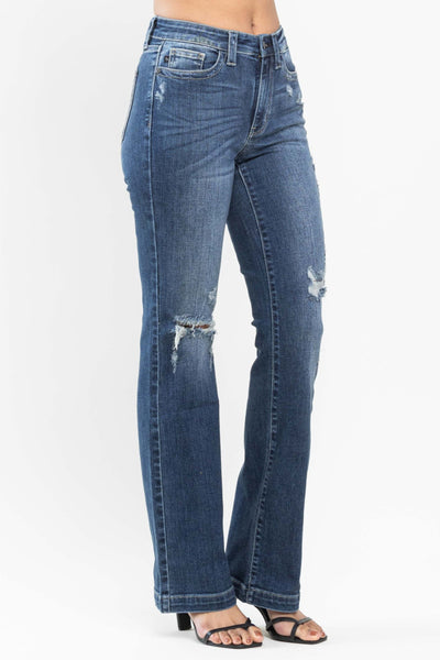Judy Blue Mid Rise Distressed Bootcut Jeans