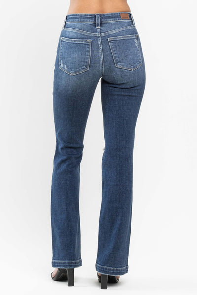 Judy Blue Mid Rise Distressed Bootcut Jeans