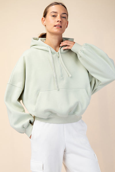 French Terry Quarter Zip Hoodie
