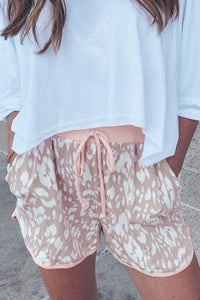 Blush Leopard Knit Shorts