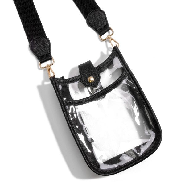 Clear Cross Body with Snap Latch Closure