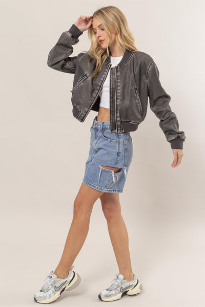Washed Bomber Jacket