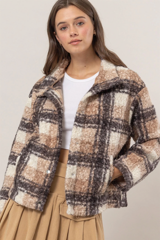 Plaid Teddy Bear Jacket