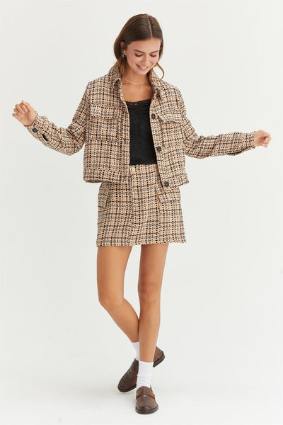 Tweed Button Up Jacket