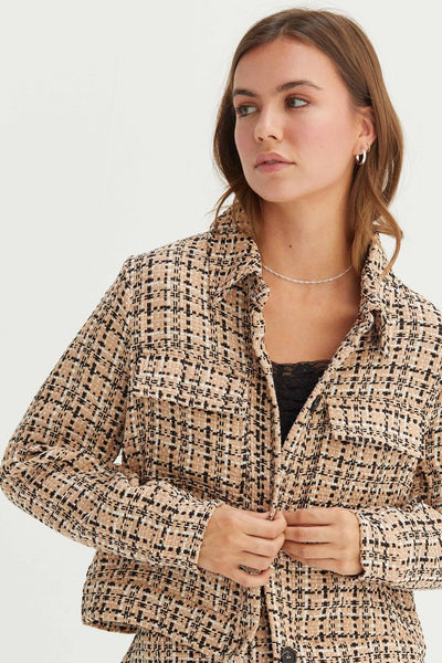 Tweed Button Up Jacket