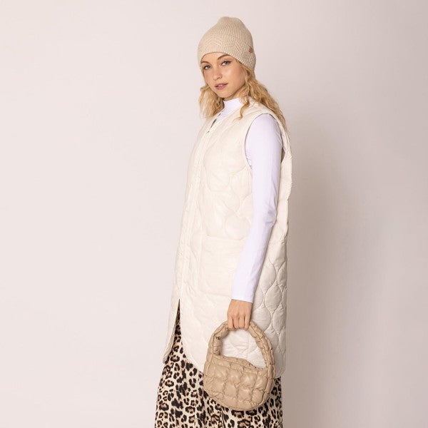 Vegan Leather Small Puffer Shoulder Bag