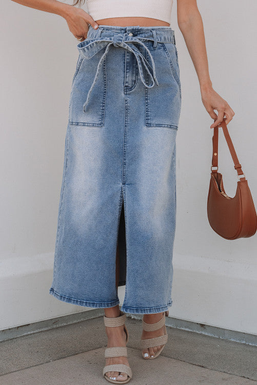 Long Denim Skirt