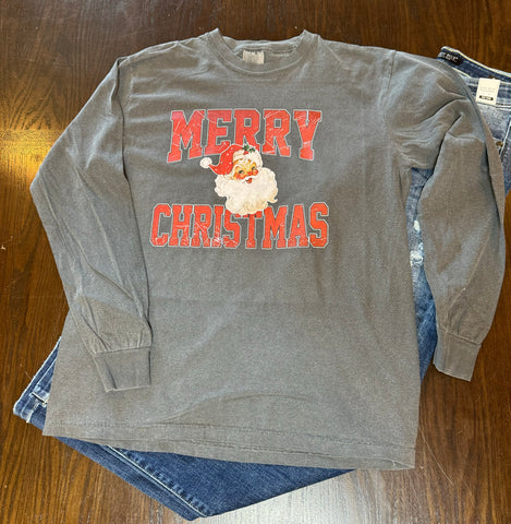 Vintage Merry Christmas Long Sleeve Tee