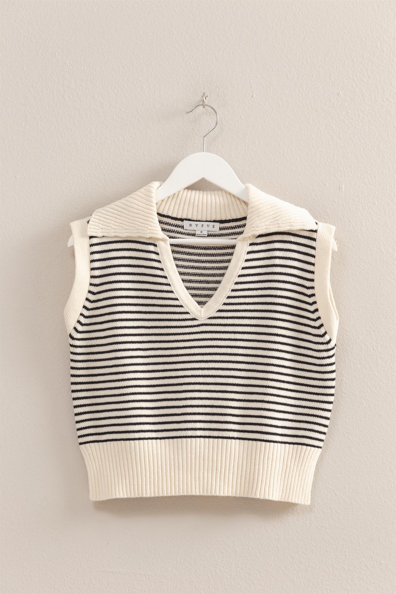 Striped Collared Sweater Vest