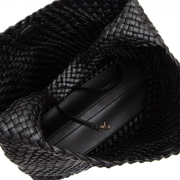 Basketweave Vegan Leather Bag