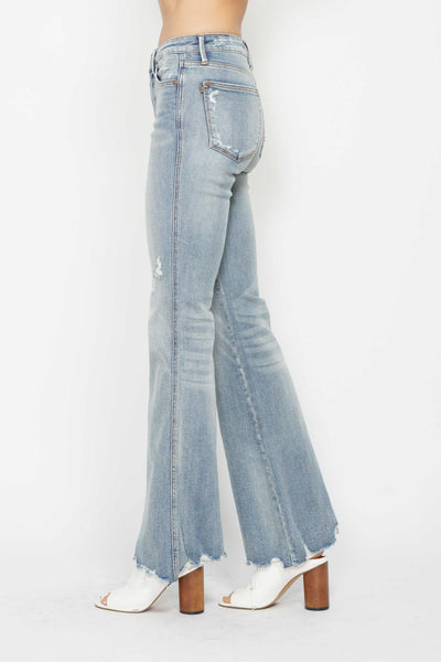 Judy Blue Mid Rise Medium Wash Tummy Control Flare Jeans
