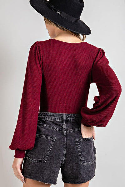 Ruby Puff Sleeve Bodysuit