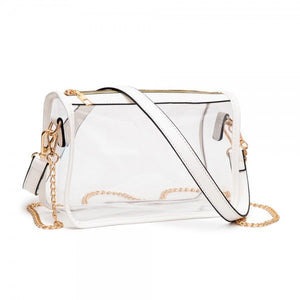 Clear Crossbody Bag With Vegan Leather Trim and Two Removable Straps